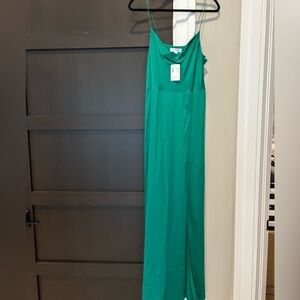 INTERMIX Emerald Green 💯 Silk Dress